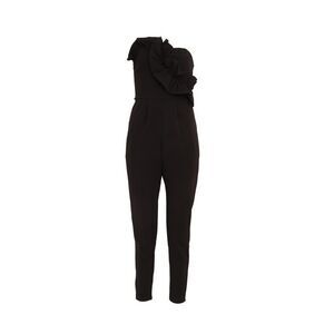 Girls On Film Womens/Ladies Halcyon Frill Bandeau Jumpsuit / Black